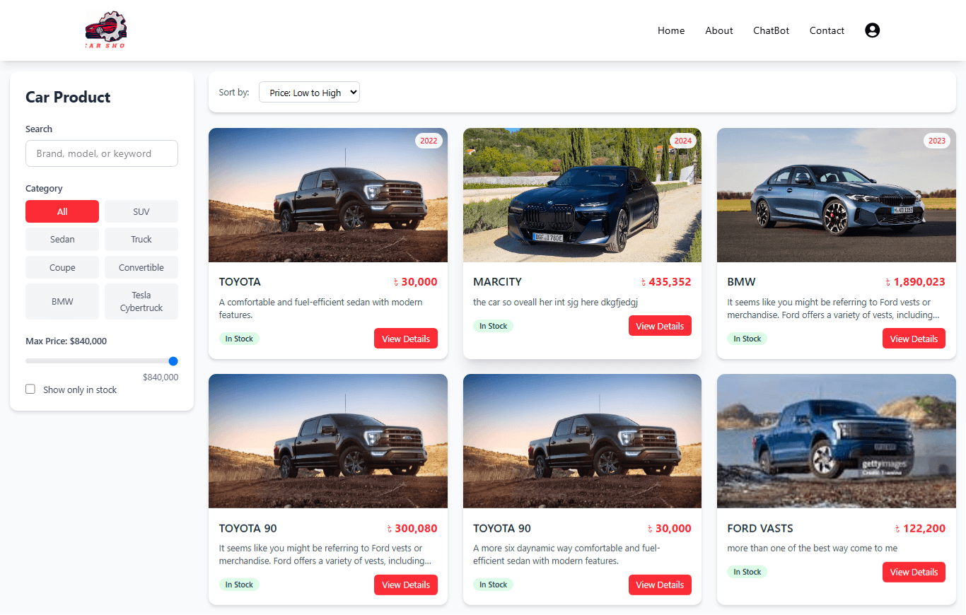 Online Car shop